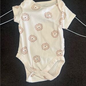 Old Navy Cream Lion Pattern Bodysuit